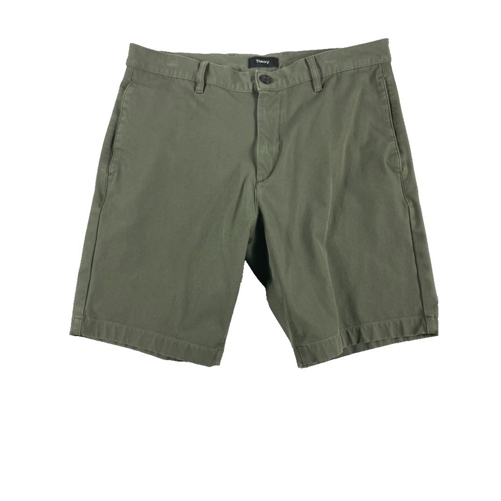 Vince Shorts Men's Sz 32 Green Chino Everyday Classic Flat Front